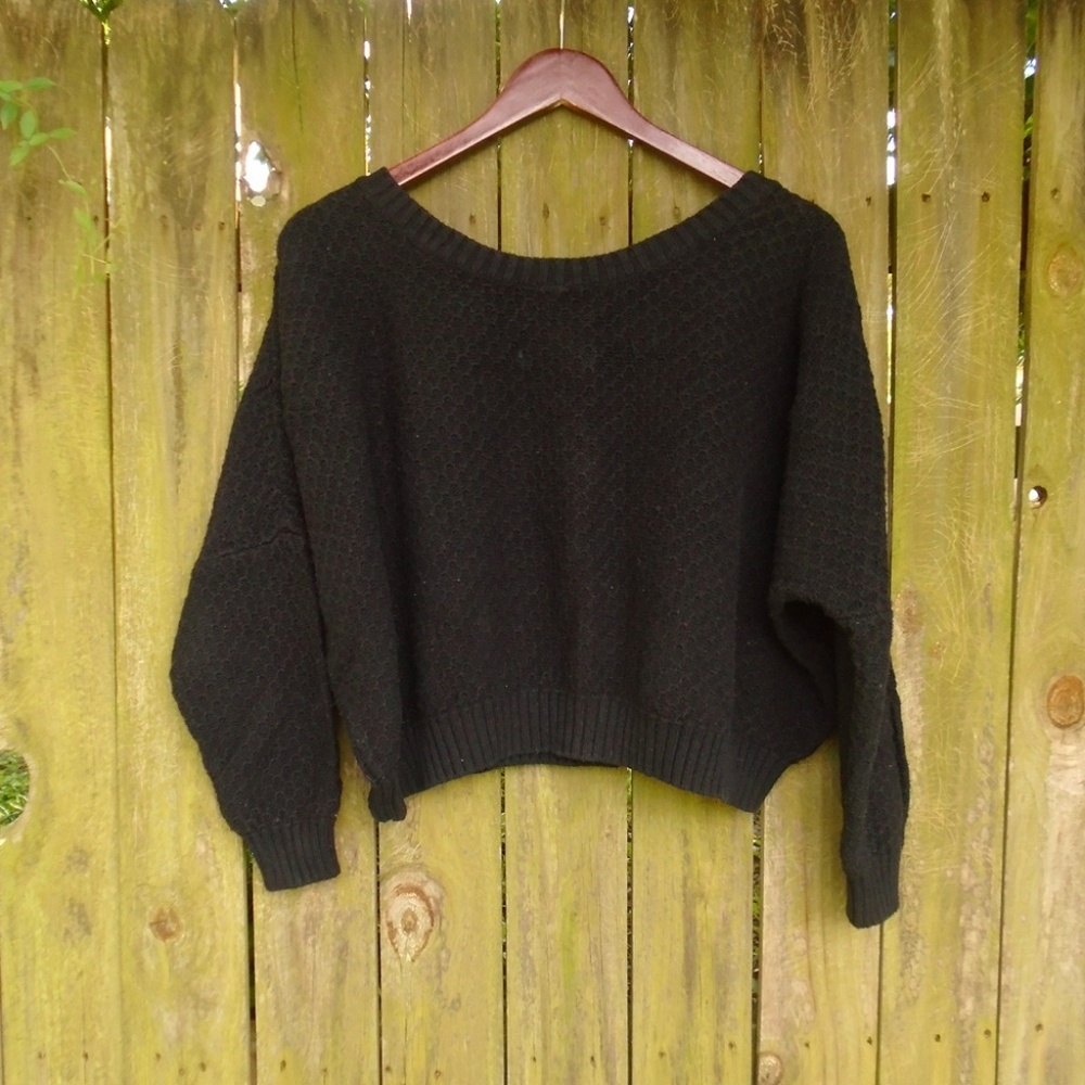 Mavenie black textured Sweater